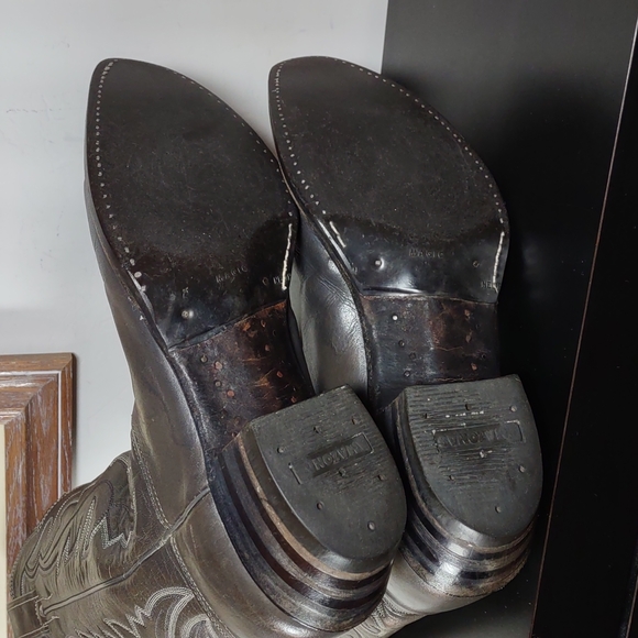 Justin Leather Cowboy Boots - Picture 8 of 8